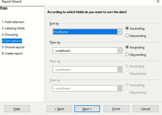 LibreOffice Report Wizard